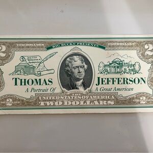 Vintage 90s Thomas Jefferson Novelty Two Dollar Bill booklet